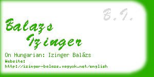 balazs izinger business card
